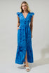 Maia Tropics Evianna Button Down Flutter Maxi Dress
